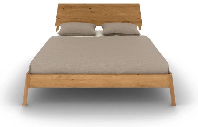 Pat matrimonial în culoare naturală din lemn de stejar 140x200 cm Twig – The Beds