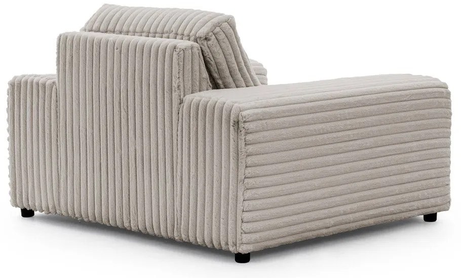 Fotoliu gri deschis cu tapițerie din catifea reiată Justin – Ropez