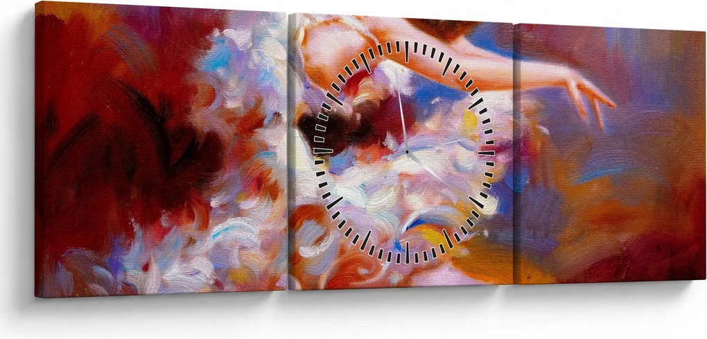 Tablou - Balerină,pictură (cu ceas) (90x30 cm)