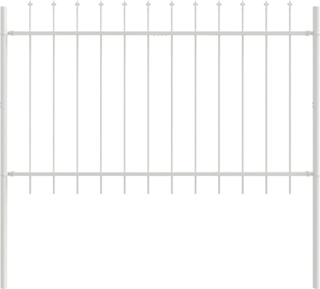 vidaXL Gard de Grădină 7 pcs Alb 11,9 x 1,2 m Oțel acoperit cu pulbere