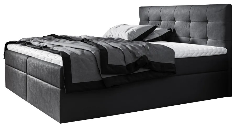 Expedo Pat tapițat boxspring BRIGITE + topper, 120x200, jasmine 100