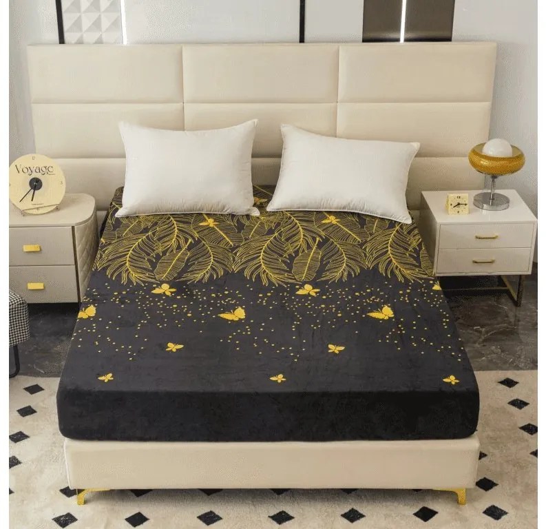 Cearsaf Cocolino microplus cu elastic VISATA 180x200 cm negru