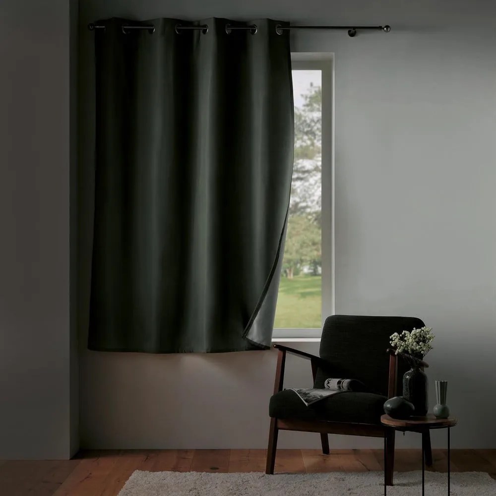 Draperie gri termoizolantă din microfibră 135x180 cm Micropolar – douceur d'intérieur