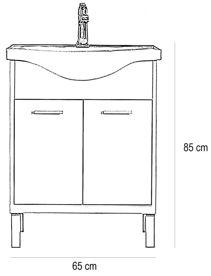 Mobilier complet de baie Nerva Prime 65, ulm Rauna
