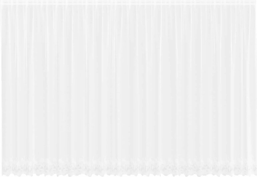 vidaXL Cortină din Dantelă cu perdele Alb 245 x 600 cm Poliester