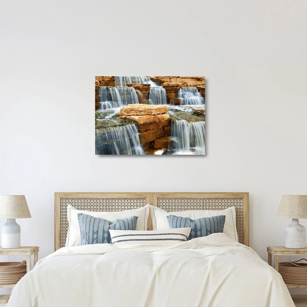 Tablou pe sticlă cu cascade (70x50 cm)