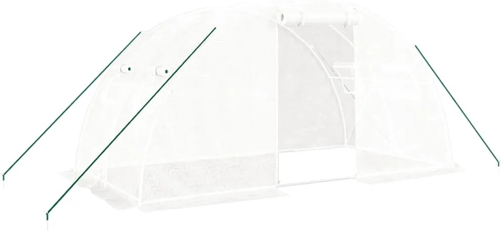 vidaXL Seră cu cadru din oțel, alb, 8 m², 4x2x2 m