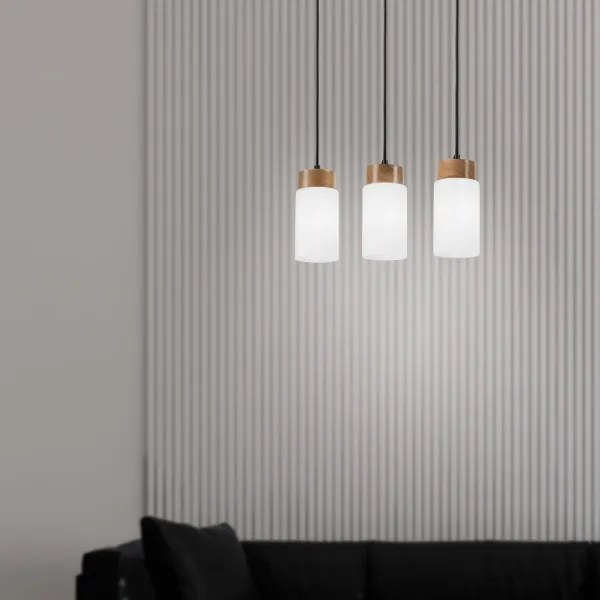 Lustră cu cablu MARKUS 3xE27/15W/230V negru/stejar