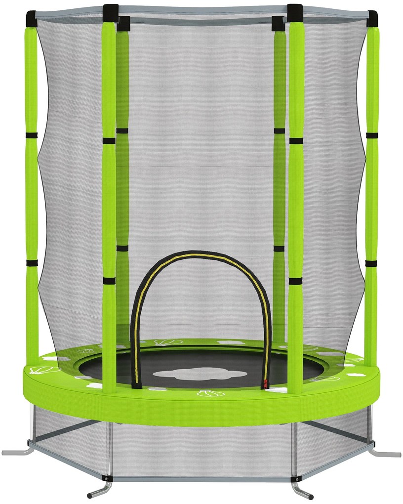 AIYAPLAY Trambulină pentru Copii 3-6 Ani cu Plasă de Siguranță, Փ140x190 cm, Verde | Aosom Romania