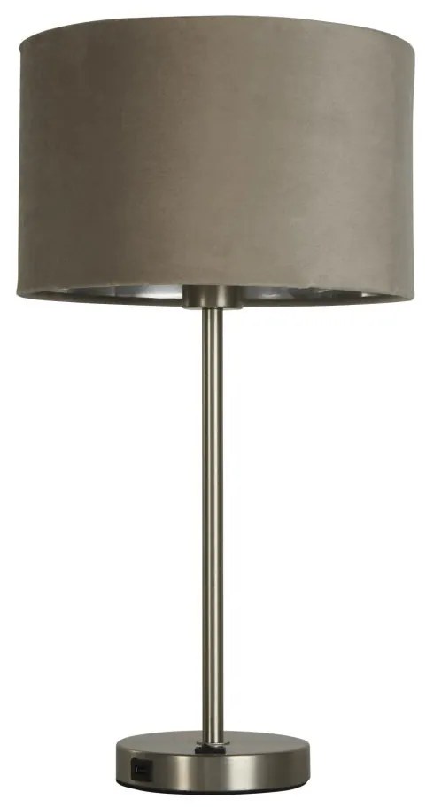 Veioza/Lampa de masa design modern Finn, nickel, taupe