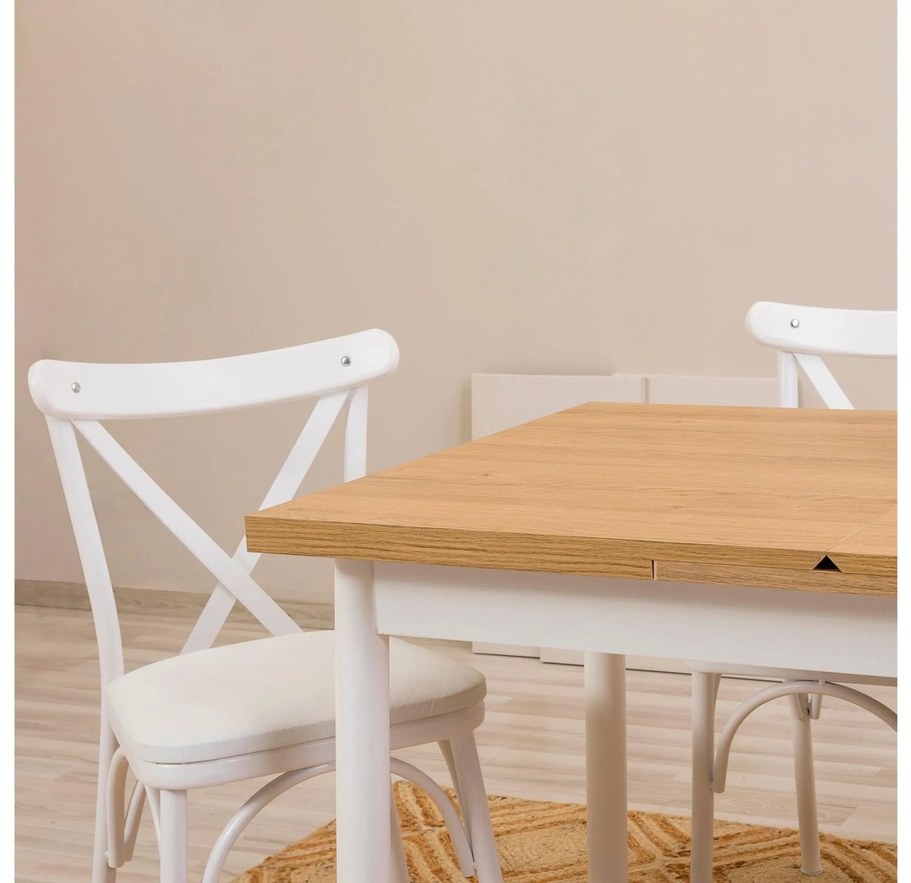 Set mobilier sufragerie Duvasa 26 (alb) (pentru 4 persoane). 1093811