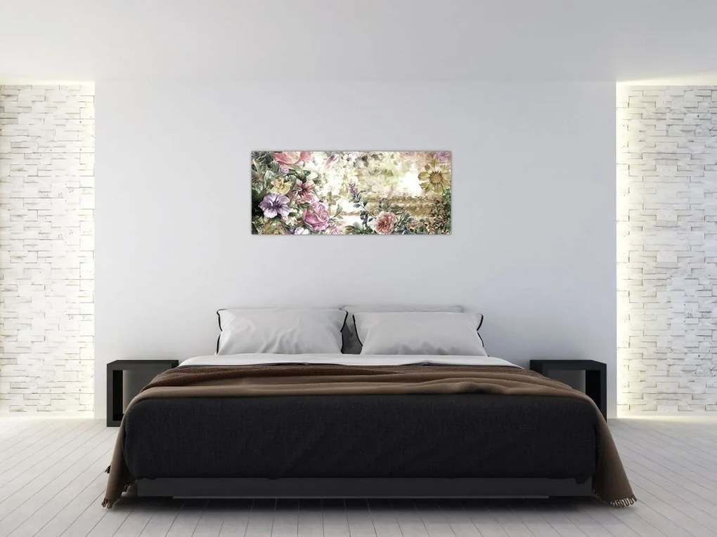 Tablou - Flori de design (120x50 cm)