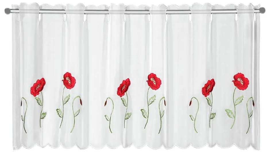Perdea albă 155x45 cm Poppies – Sehlbach