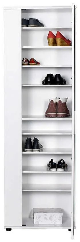 Pantofar Adore Porto, 2 usi reversibile cu oglinda, 10 rafturi, capacitate 28 perechi , 60 x 187 x 35 cm