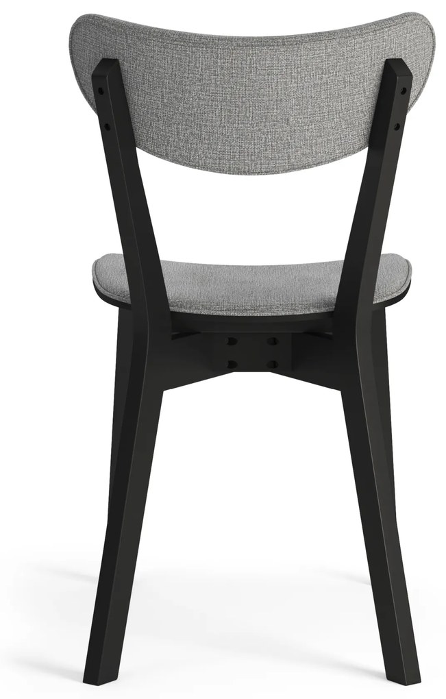MAZZONI EXPORT ROXY Gri (material Spirit 15)/cadru negru - SCAUN DE LEMN TAPIȚAT PENTRU SALON SUFRAGERIE BUCĂTĂRIE RETRO