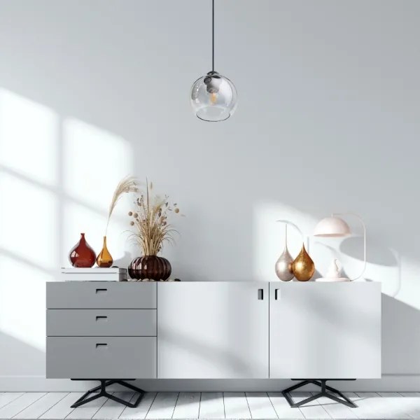 Lustră pe cablu LATIL 1xE27/60W/230V negru