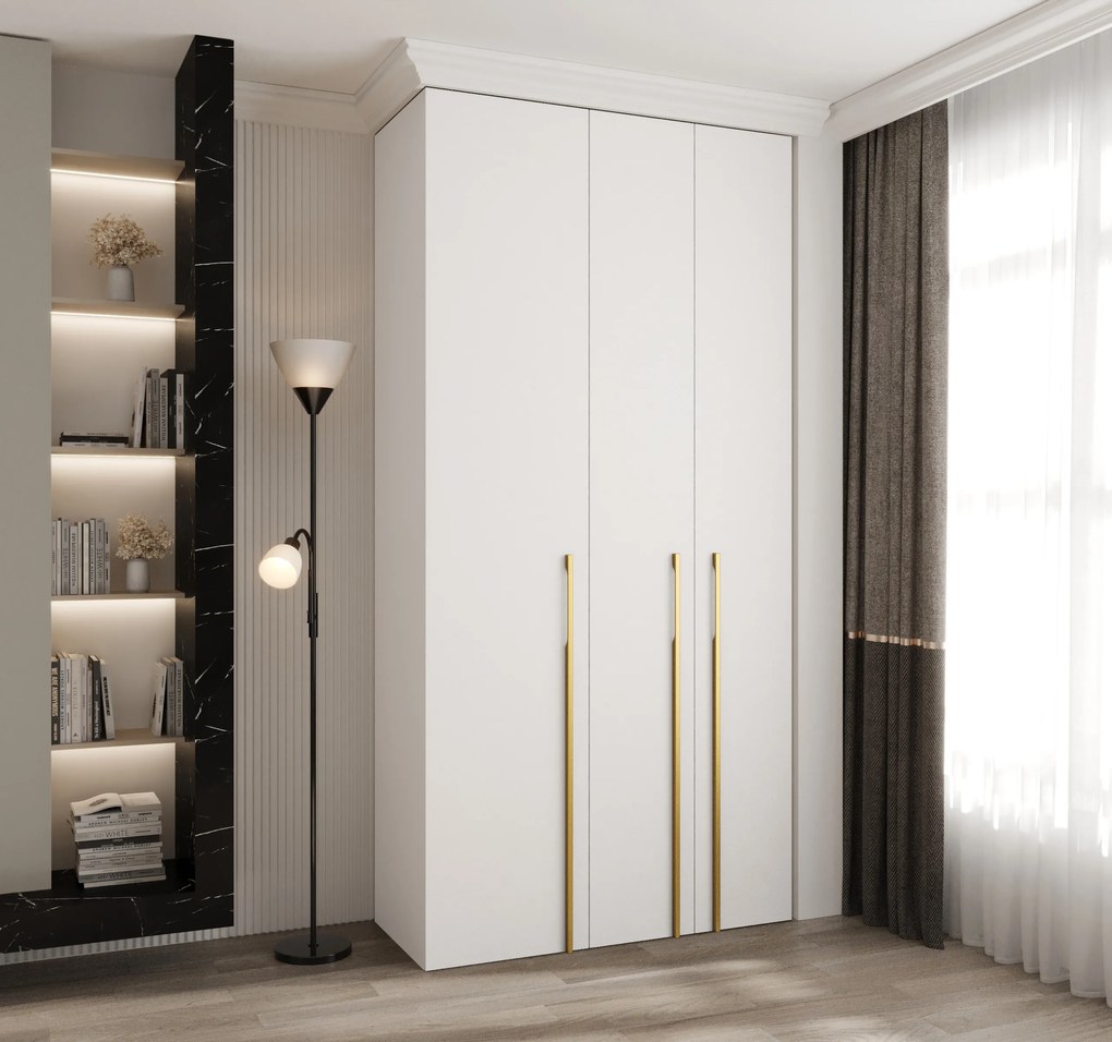 Dulap de haine 120 cm Carmela 40-3 (alb + Auriu). 1126598