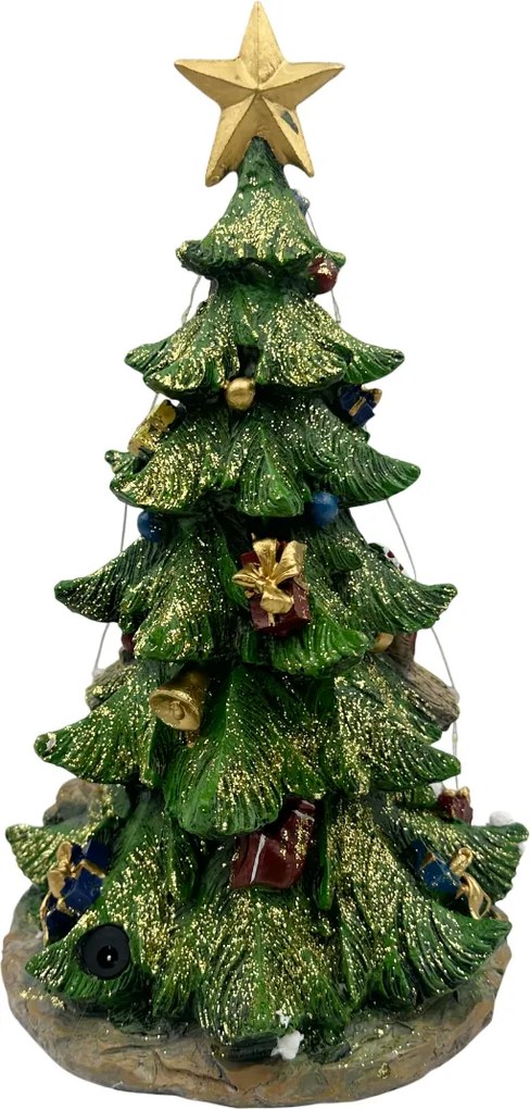 Decor Craciun - Brad cu Scena Religioasa NATIVITY, Muzical si cu LED, 31cm