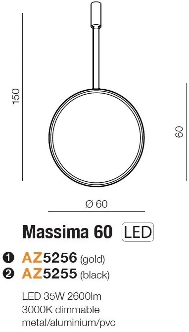 Lustra / Pendul LED design circular MASSIMA 60 GO