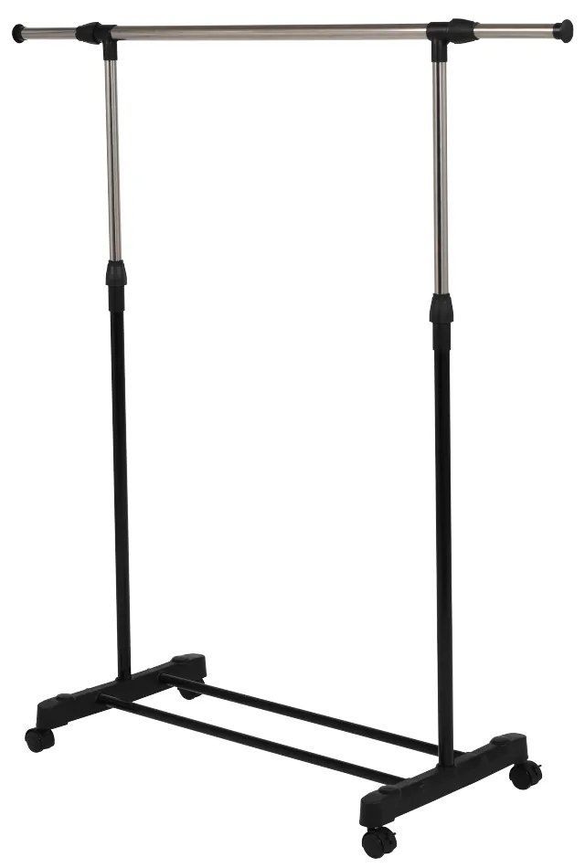 Cuier mobil, inox/plastic negru, HILAR