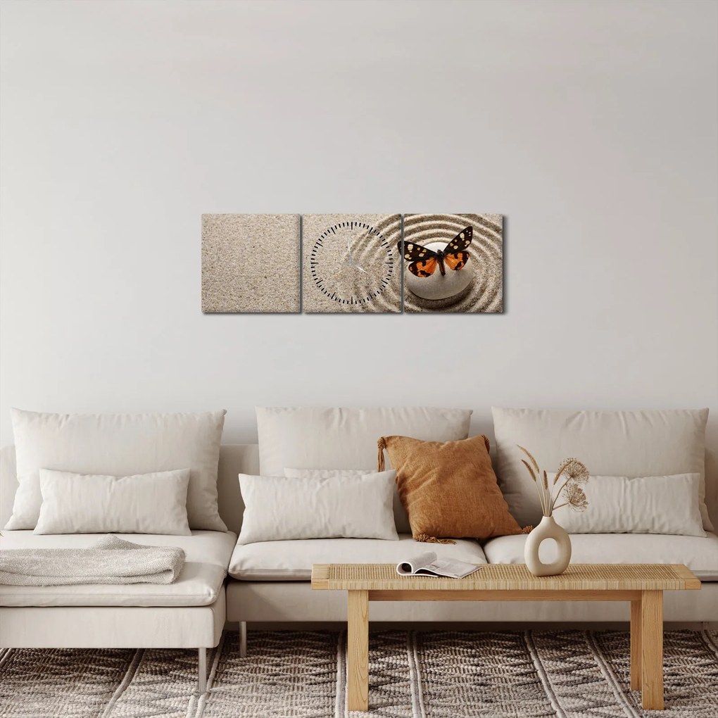Tablou - Grădina Zen (cu ceas) (90x30 cm)