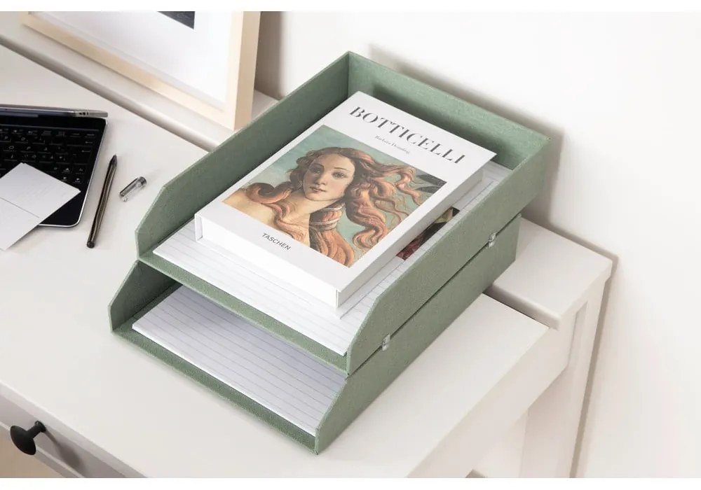 Organizatoare verzi pentru documente 5 buc. din carton Holger Canvas Paper Laminate – Bigso