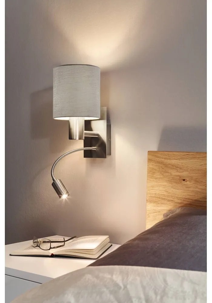 Aplică de perete gri/argintie LED PASTERI – EGLO