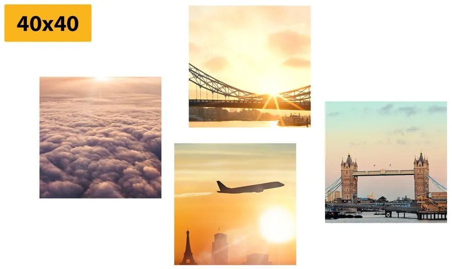 Set tablouri Londra cu răsărit de soare