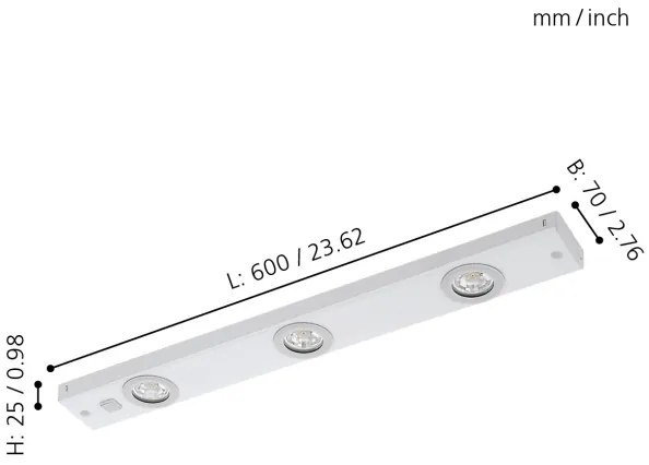 Eglo 93706 - Corp de iluminat LED fluorescent KOB 3xLED/2,3W/230V