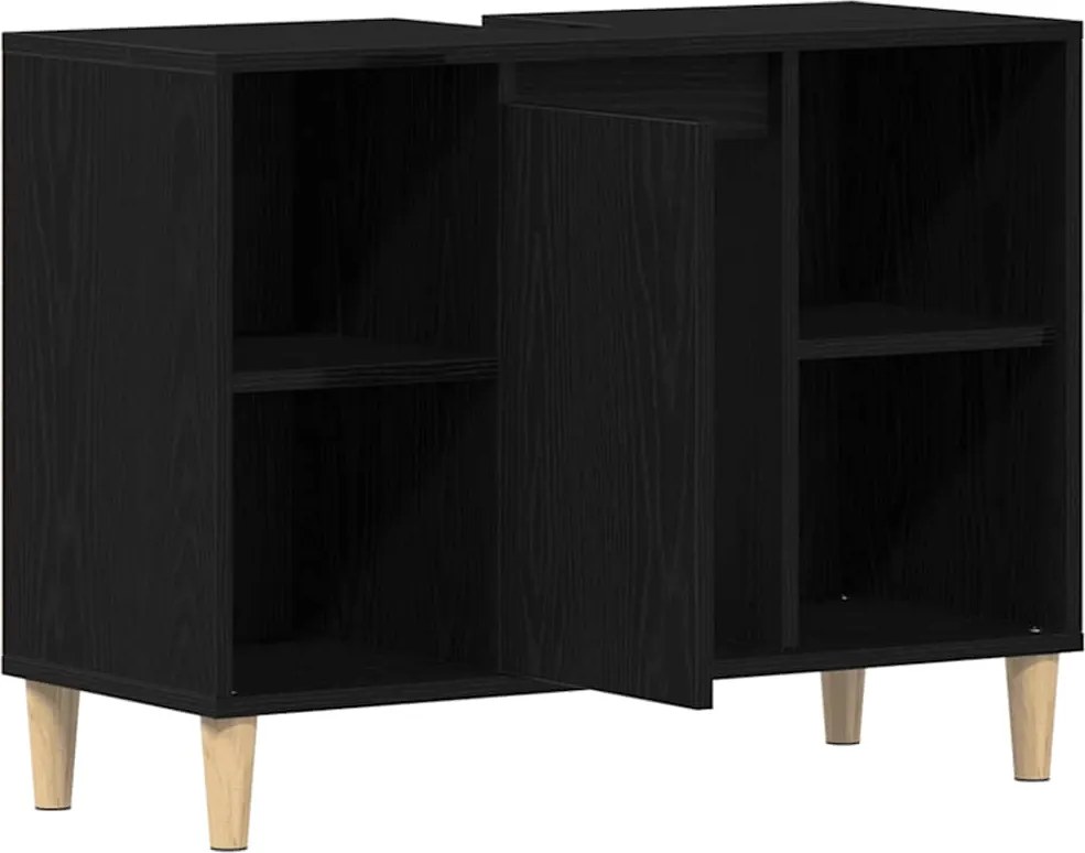 vidaXL Dulap chiuvetă, stejar negru, 80x33x60 cm, lemn stratificat