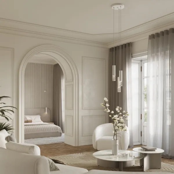 Lustră pe cablu Sollux SL.1689 LAMI 3xGU10/10W/230V alb