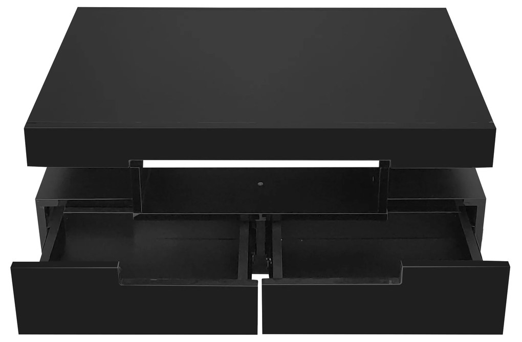 Măsuță de cafea cu bandă LED integrată, Negru | Aosom Romania