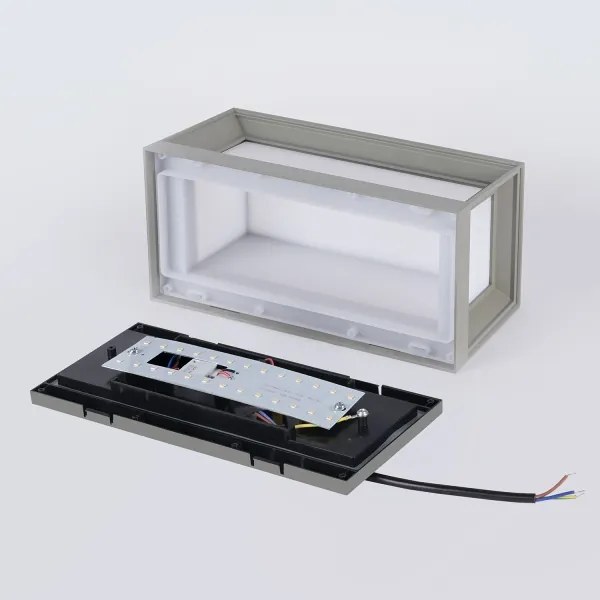 Brilagi - Aplica LED de exterior cu senzor PARKER, 12W, 230V, gri, IP44