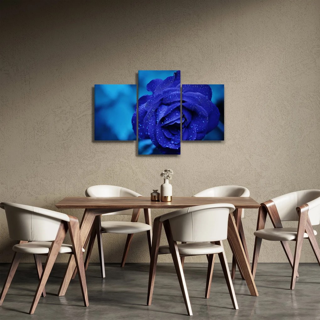 Tablou cu trandafir albastru (90x60 cm)