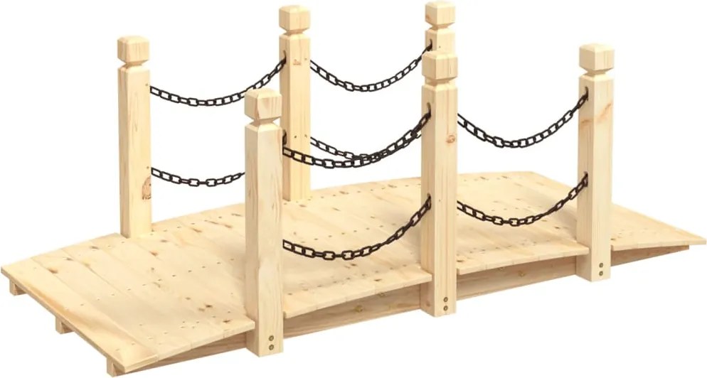 vidaXL Pod de grădină balustrade cu lanț 150x67x56 cm lemn masiv molid