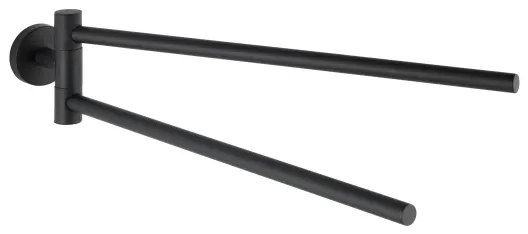 WENKO 24238100 - Suport pentru prosoape BOSIO BLACK, 5,5 x 43 cm, inox/argintiu