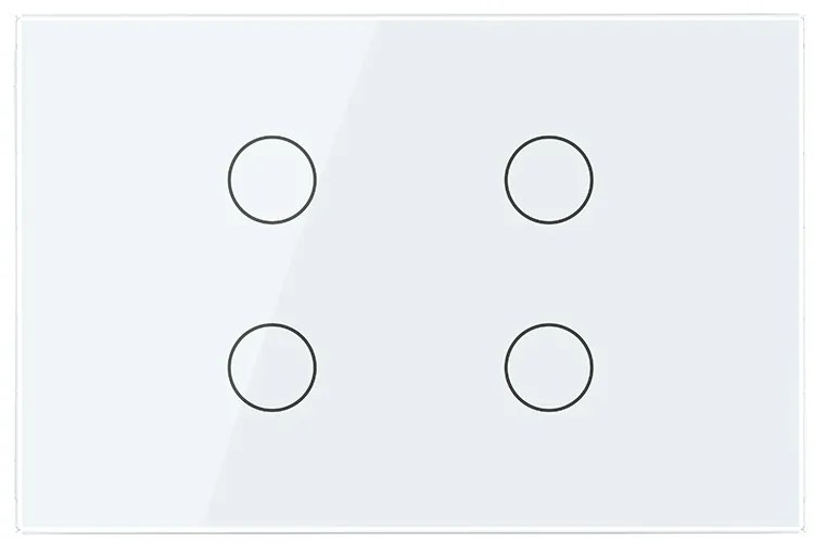 Intrerupator cvadruplu cu touch Livolo din sticla – standard italian