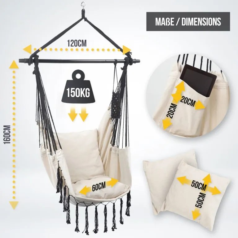 MIADOMODO Balansoar suspendat, bej