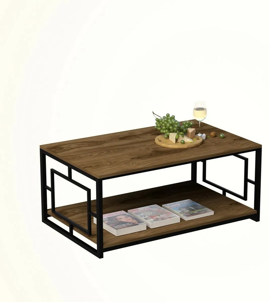 Măsuță de cafea Kelvin Black and Walnut