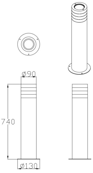 Lampă de exterior RINO 1xE27/12W/230V IP54 74 cm negru