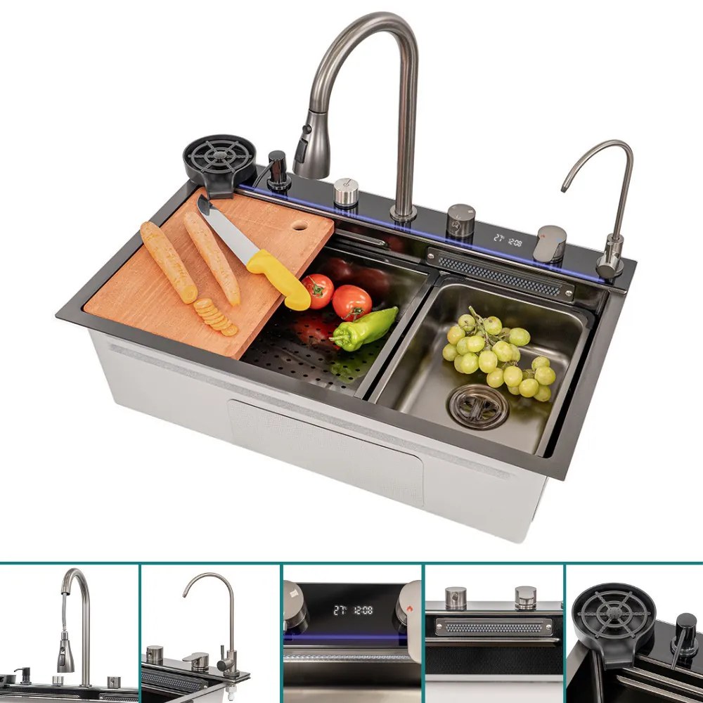 Chiuvetă multifuncțională Calandria din oțel inoxidabil