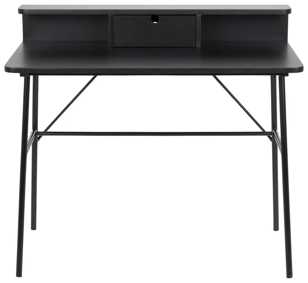 Birou cu raft si sertar DURANGO 100x55 cm, negru
