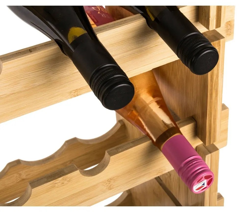 Raftier de vin din bambus G21, 72 sticle, L