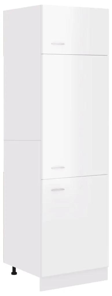 802543 vidaXL Dulap frigider, alb extralucios, 60x57x207 cm, lemn prelucrat