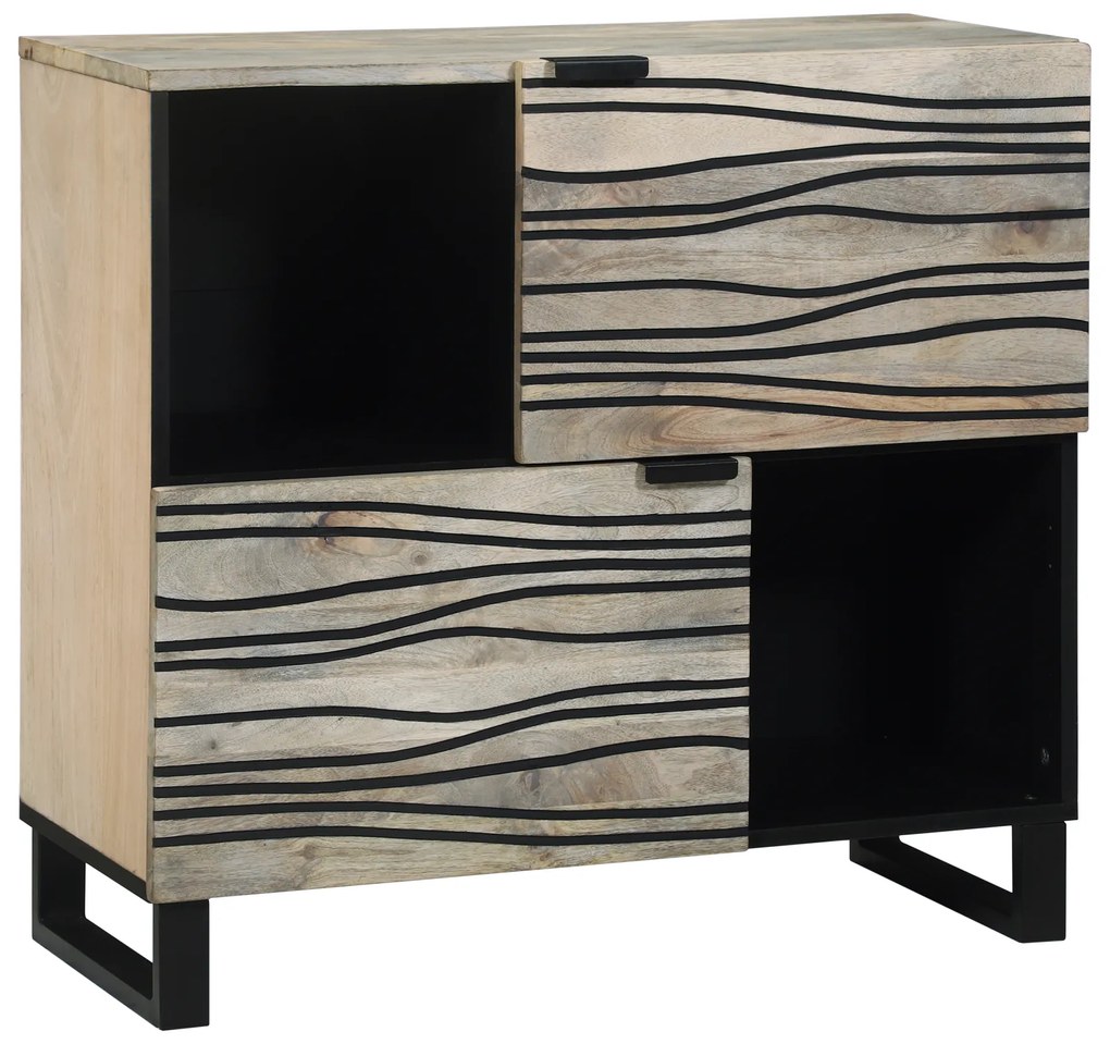 vidaXL Bufetă Alb 80 x 33 x 75 cm Lemn masiv de mango