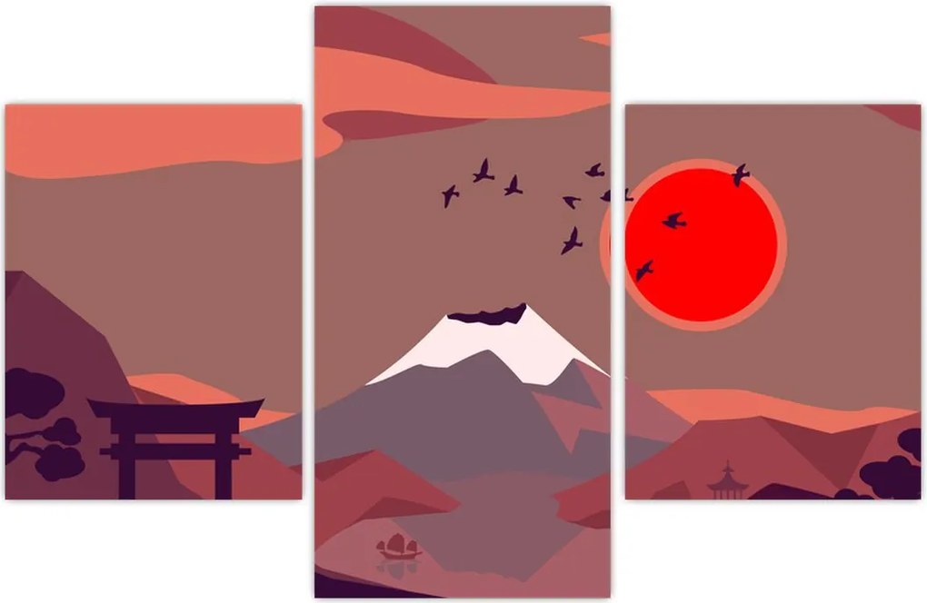 Tablou - Ilustrație a Muntelui Fuji (90x60 cm)