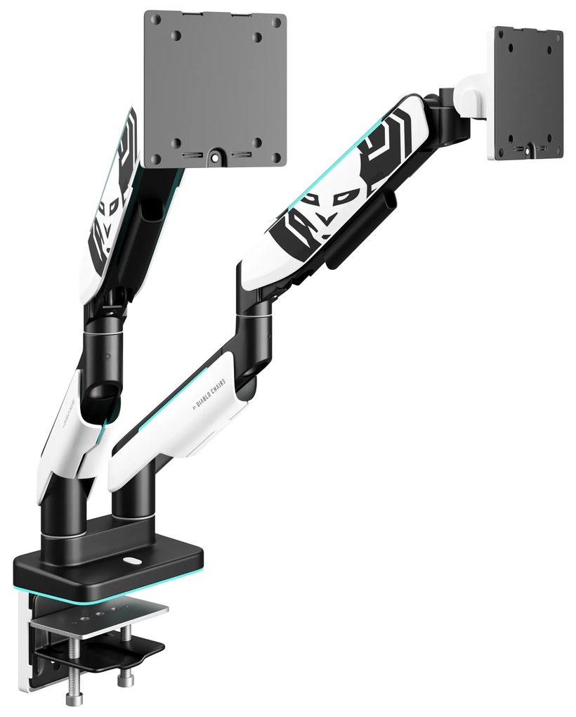 Suport dublu pentru monitoare de 49 de inchi, alb-negru X-Arm Dual RGB
