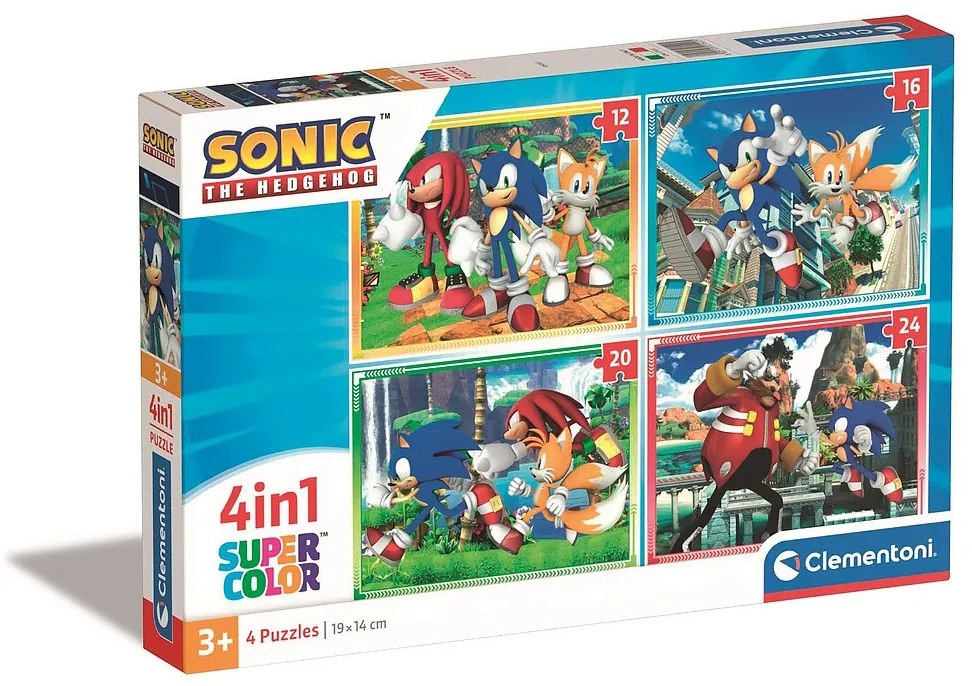Sonic Ariciul Save the Day Puzzle Clementoni 4 în 1