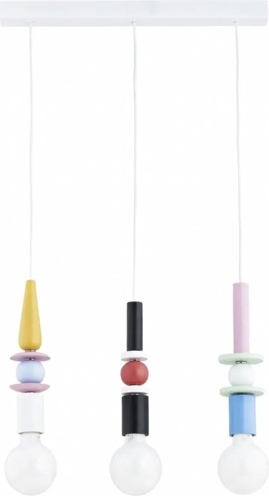 Lustră suspendată pe cablu LUMIO 3xE27/15W/230V multicoloră