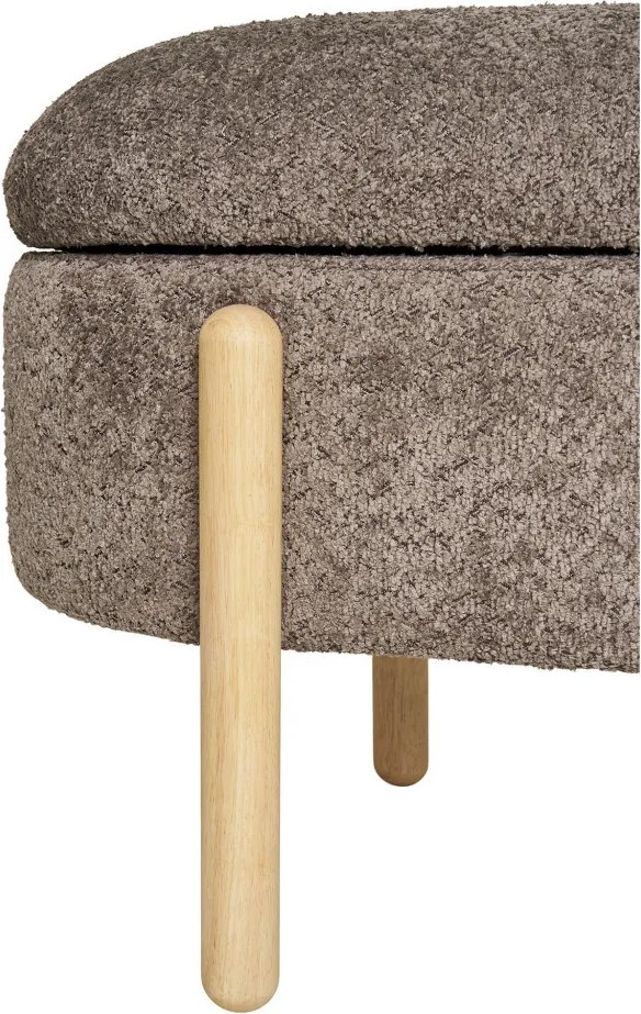 Bancă Branca cu depozitare, cu cataramă, maro/natural